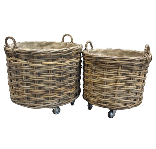 Round Rattan Log Basket | Small