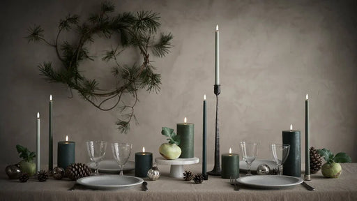 Olive Green | LED Large Pillar Candle