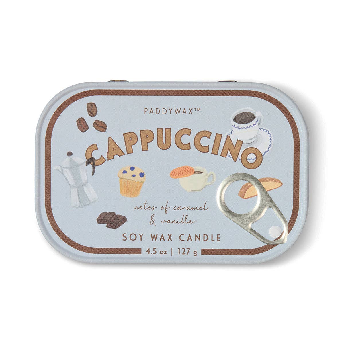 Cappuccino Printed Tin Candle | Chocolate & Cherry