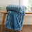 Blue Carved Faux Fur Throw