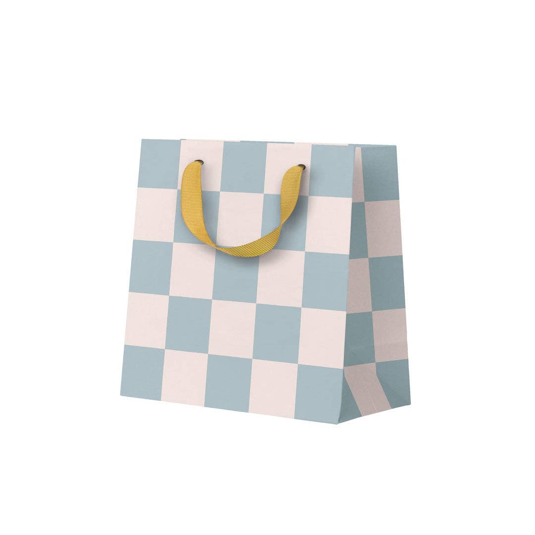 Pale Blue Checkerboard | Mini Gift Bag