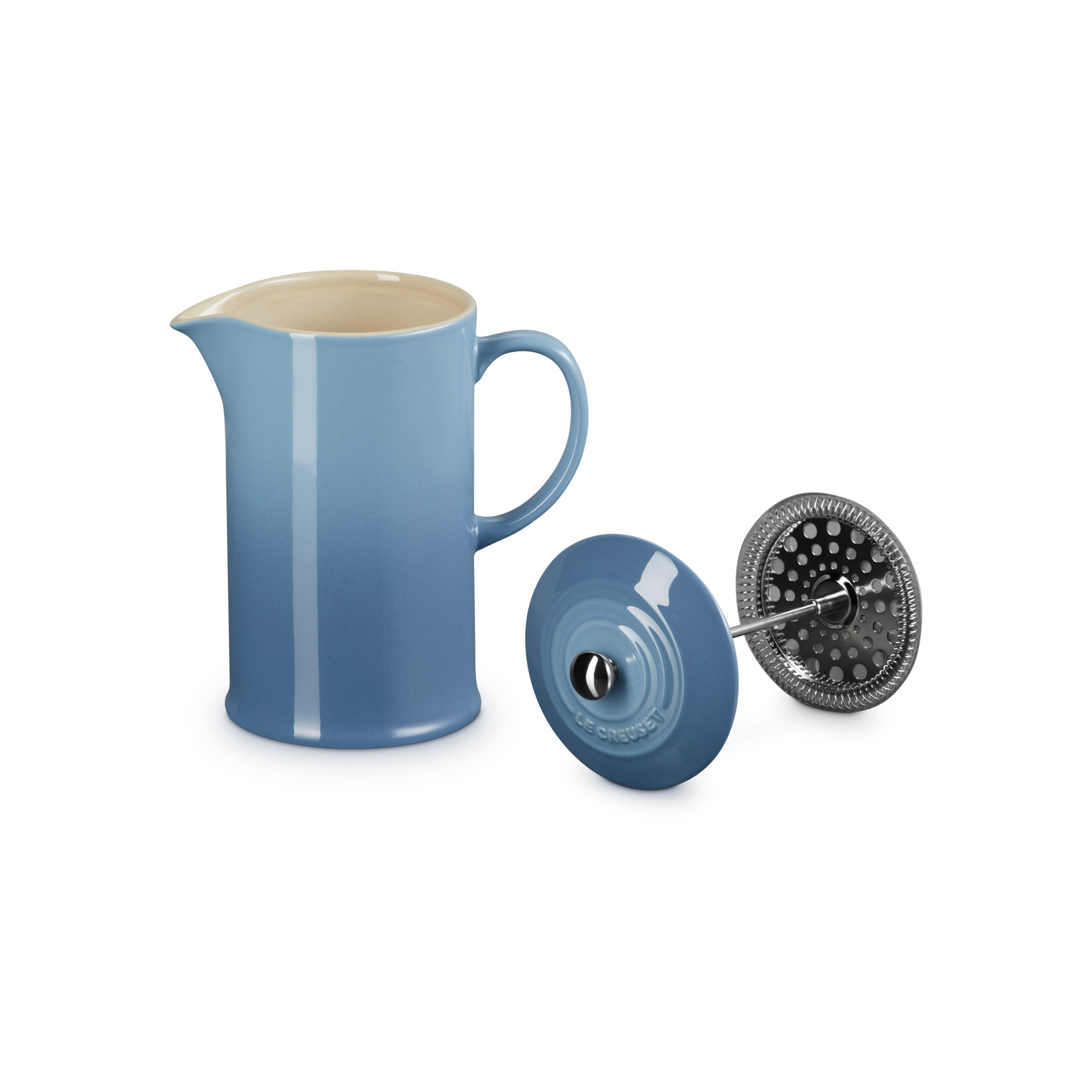 Le Creuset Stoneware Cafetiere with Metal Press 1L Chambray