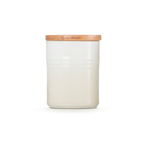 Le Creuset Stoneware Medium Storage Jar with Wooden Lid Meringue