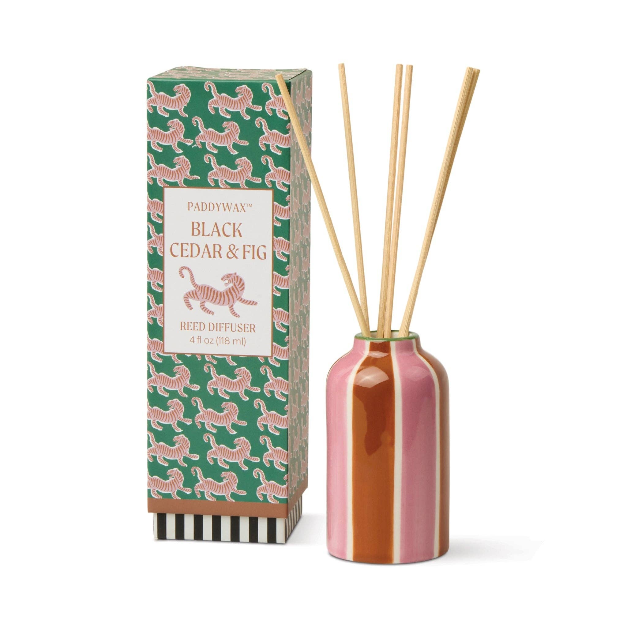 Tiger Ceramic Diffuser | Black Cedar & Fig