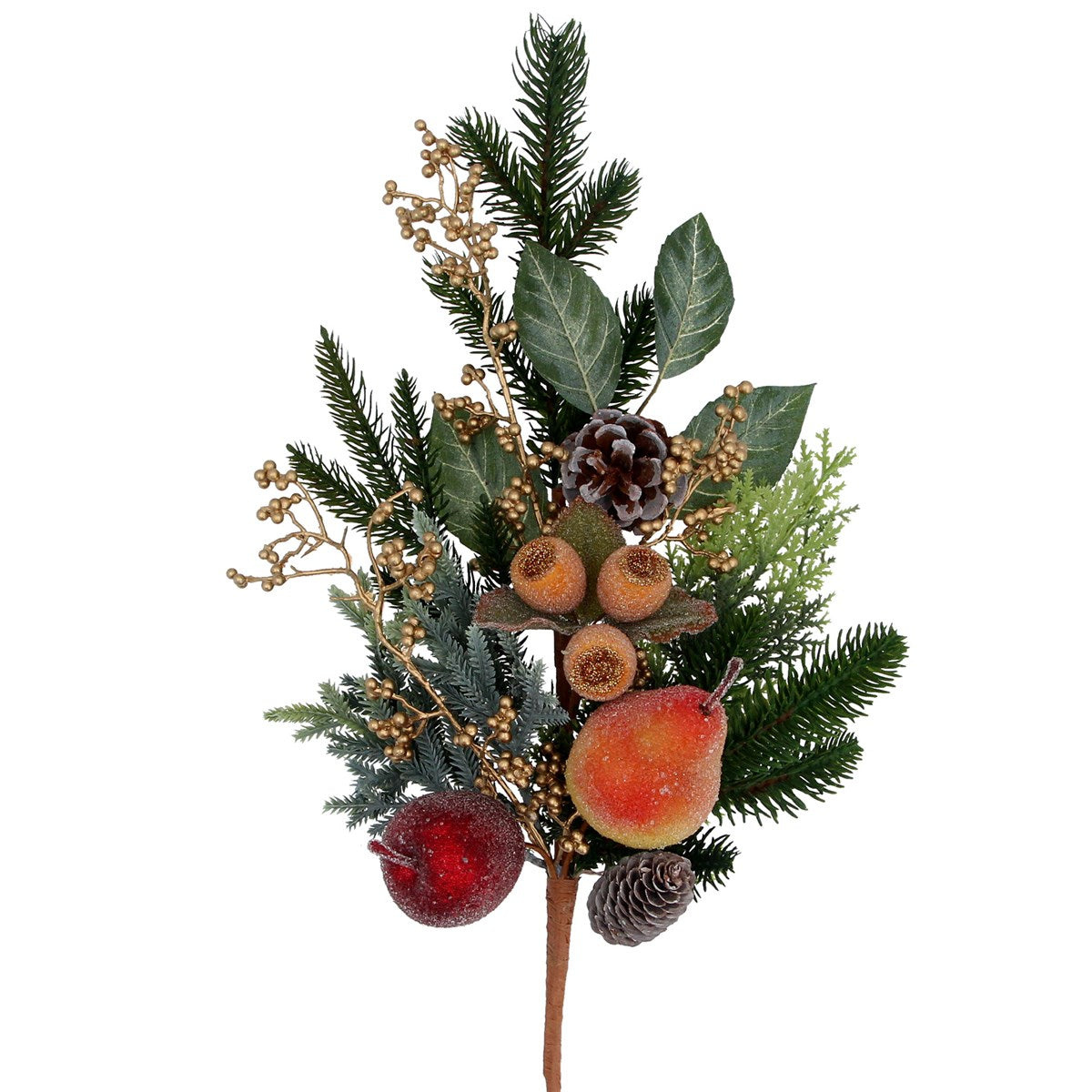 Beaded Fruit/Leaf/Gold Berry | 60cm Branch