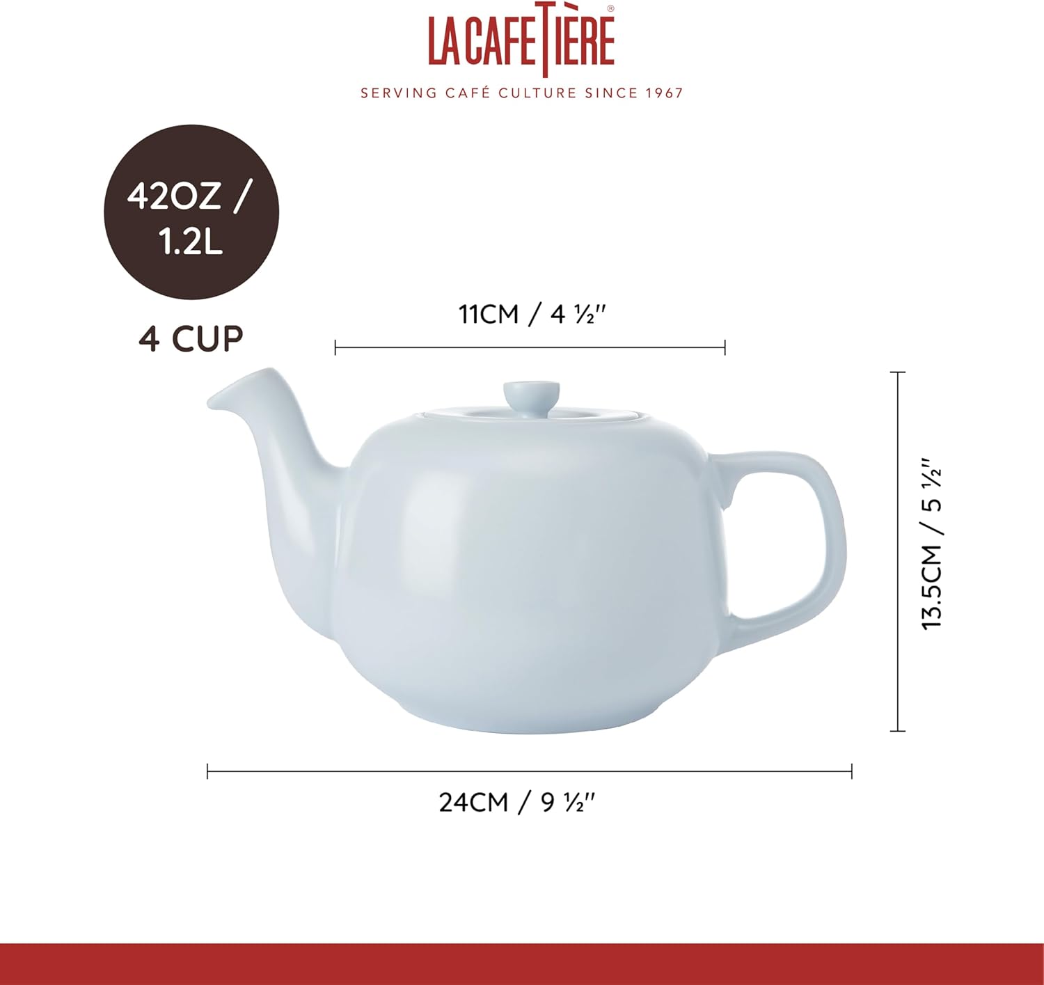 La Cafetière Ceramic Teapot | Sky Blue | 1.2 litres