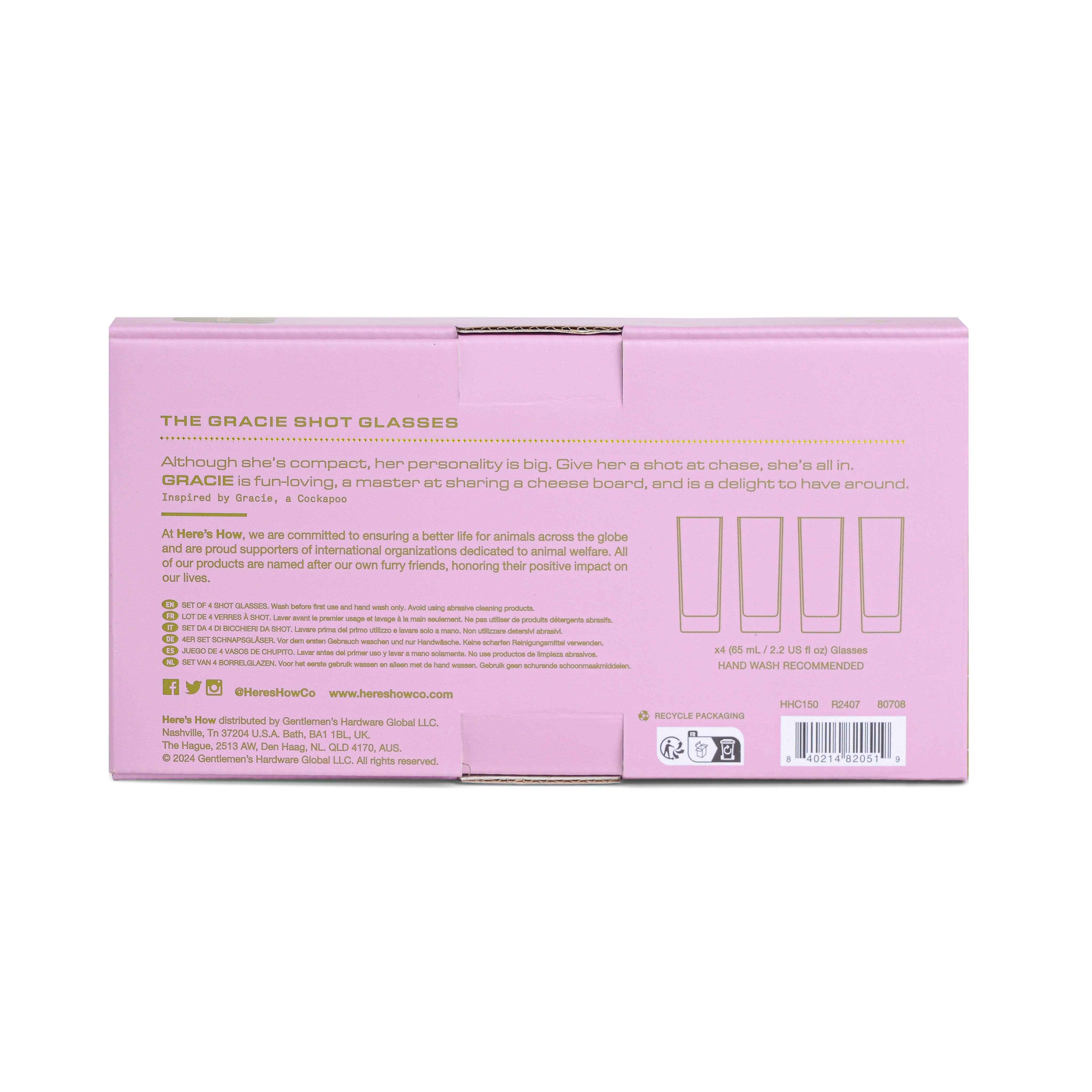 The Gracie | Set of 4 Shot Glasses