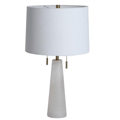 Alabaster Table Lamp with White Shade