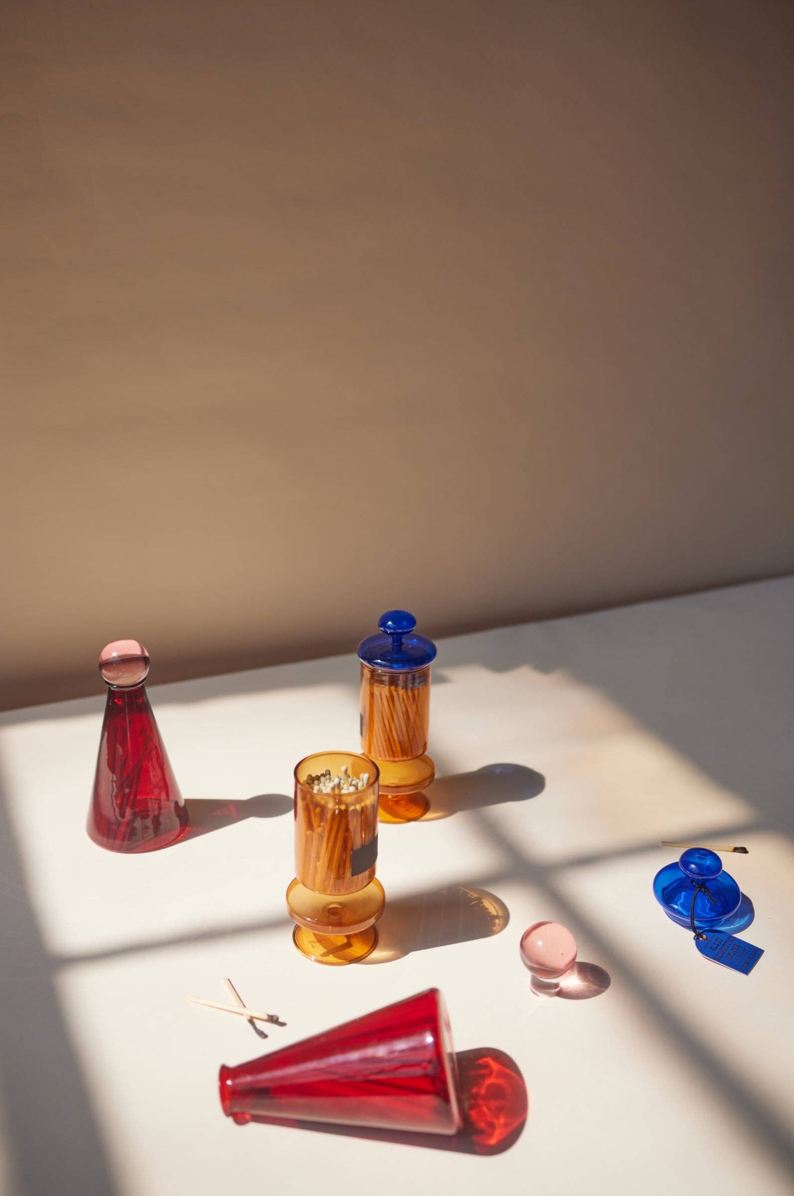 Glass Match Holder | Volcano Red