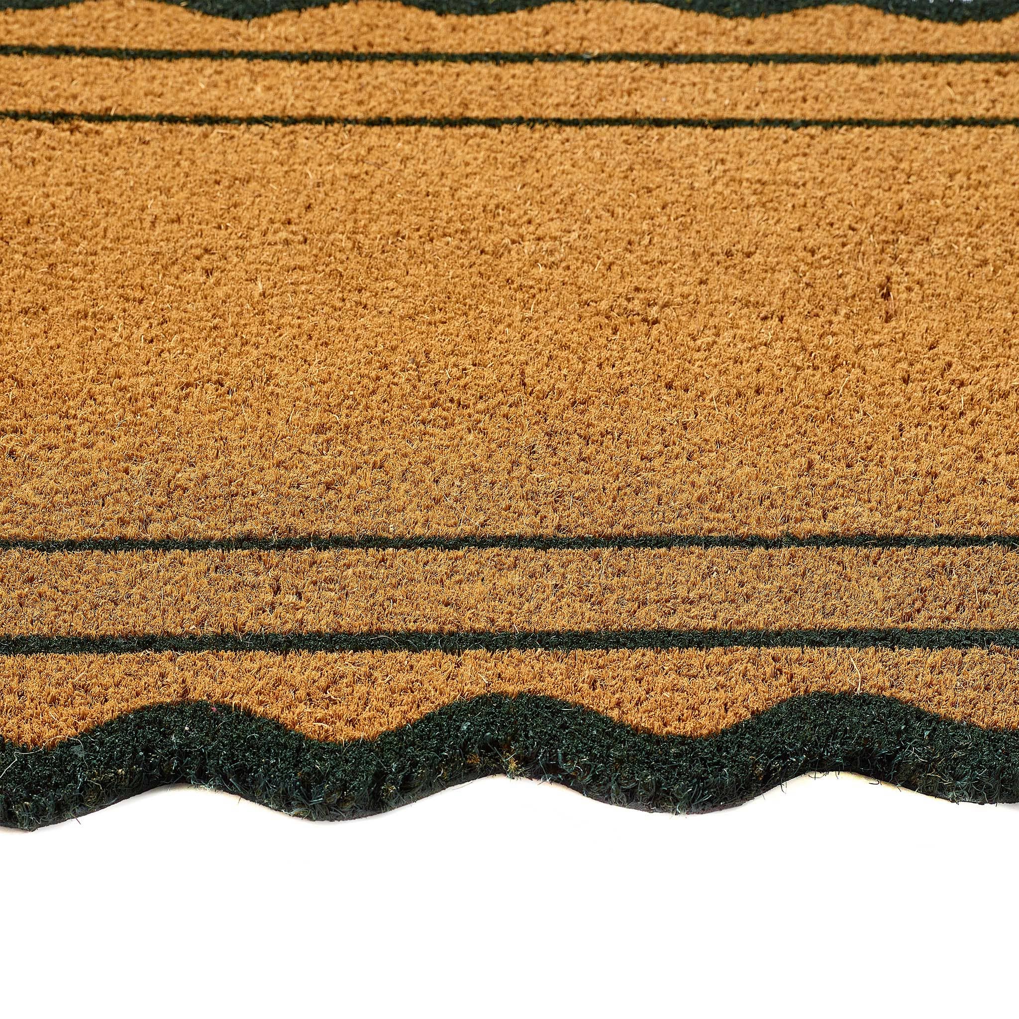 Green Scallop Border | Coir Doormat