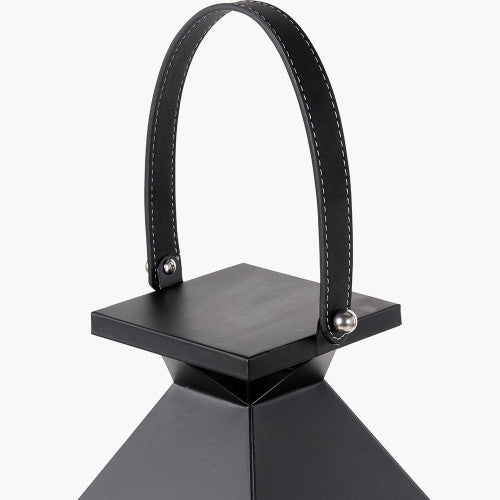 Tall Black Hurricane Lantern