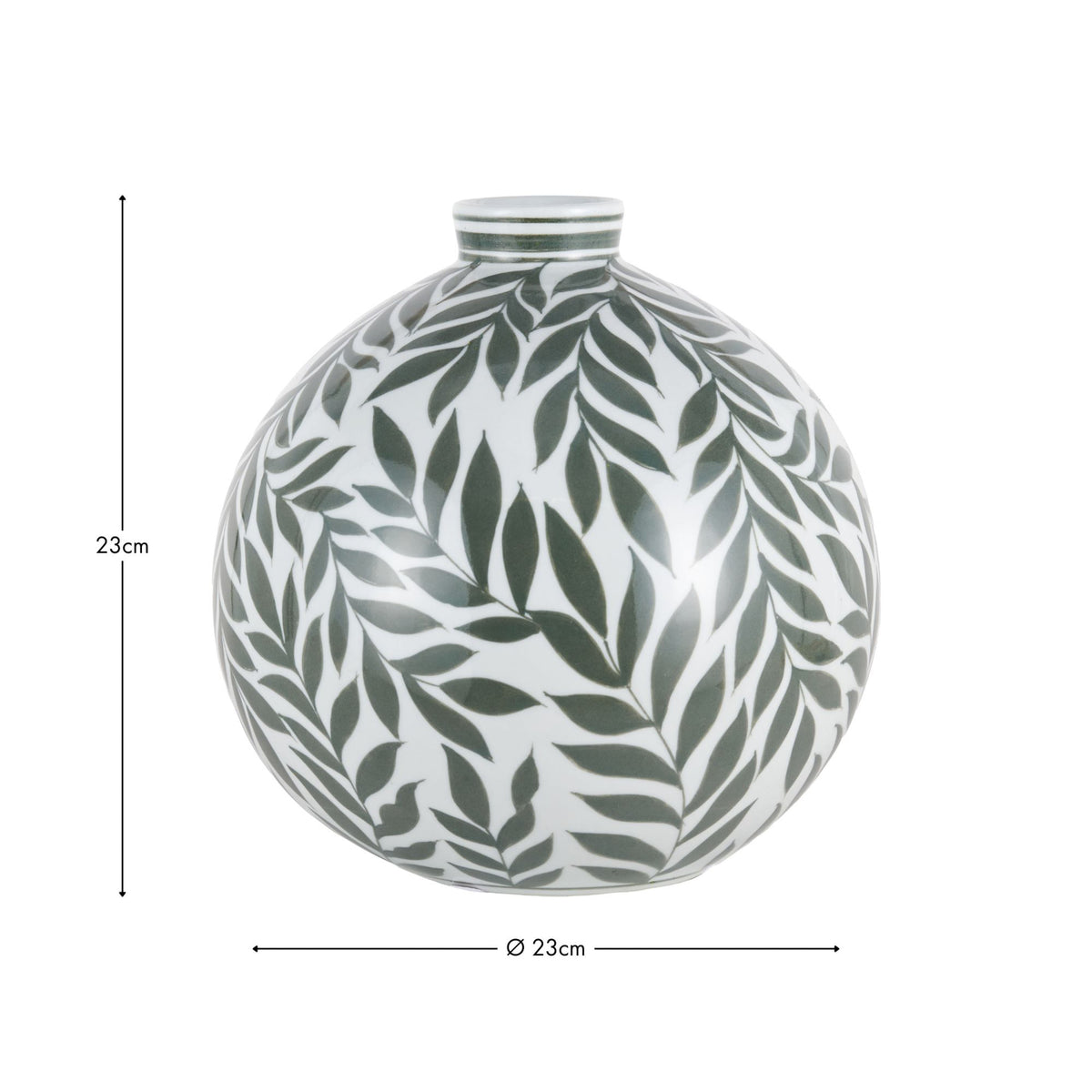 Laurel Olive Leaf Ceramic Vase
