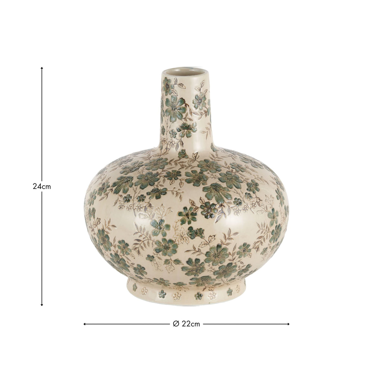 Maeve Grey Floral Ceramic Vase
