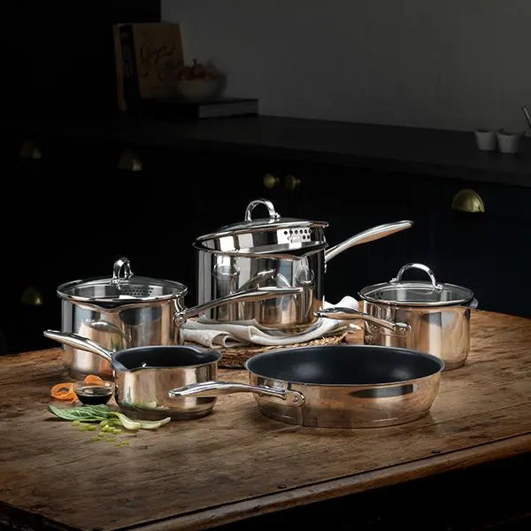 Profile 5 Piece Draining Saucepan Set | Non-Stick