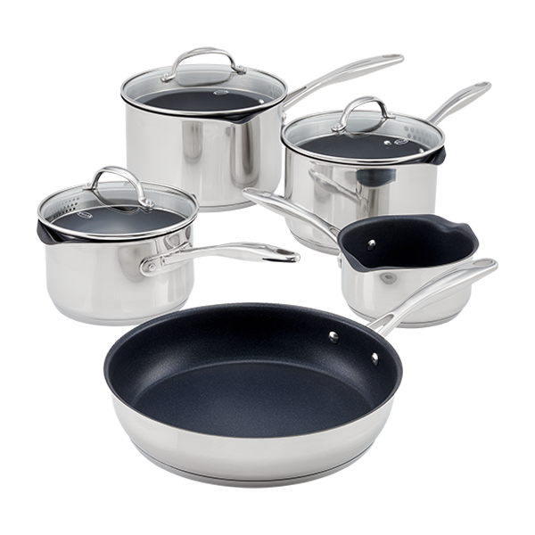 Profile 5 Piece Draining Saucepan Set | Non-Stick