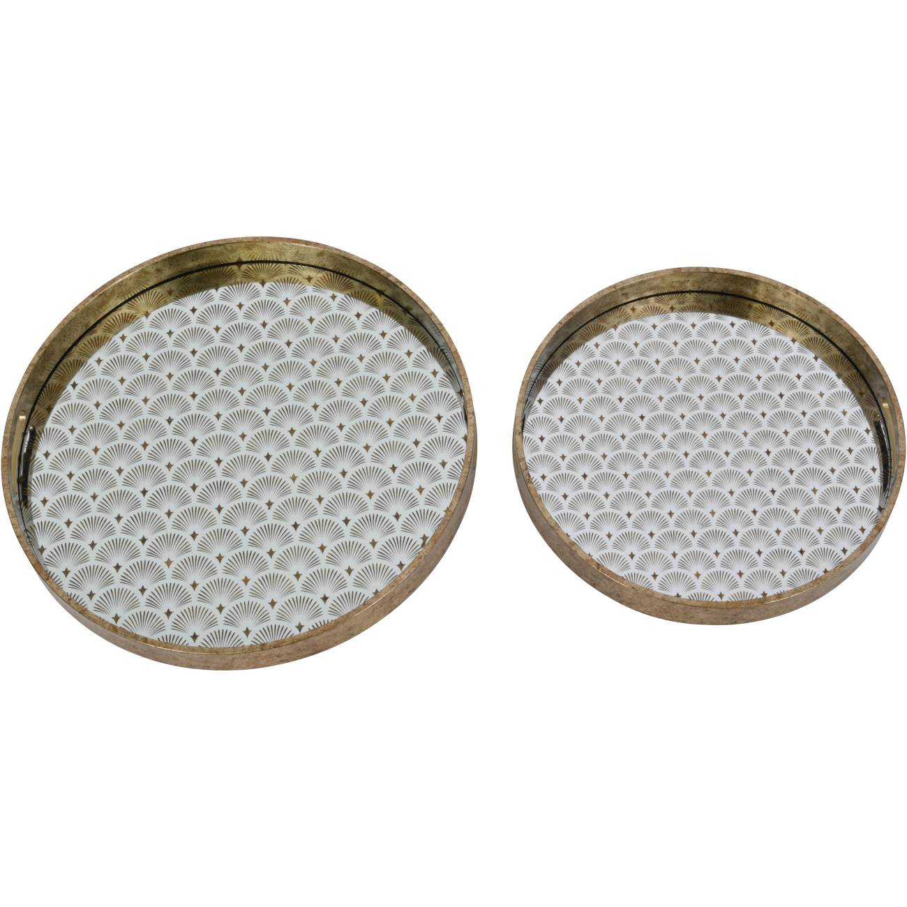 Deco Scallop Antique Gold Trays