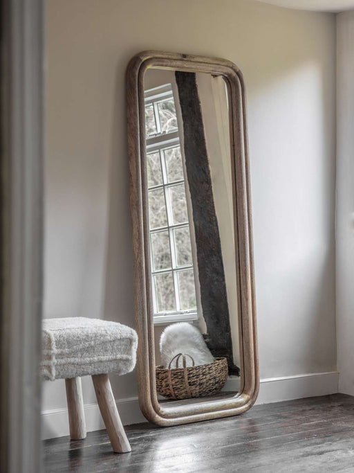 Solid Wood Groove Edge Cheval Mirror