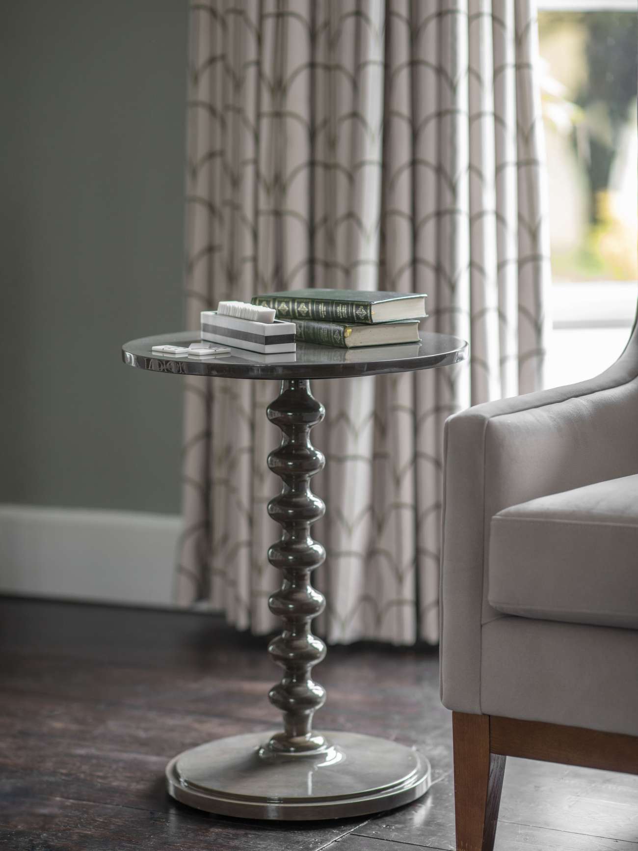 Olive Lacquer Side Table