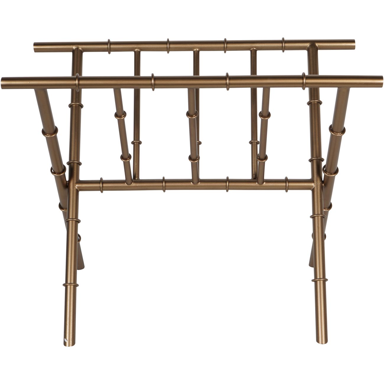 Antique Brass Bamboo Magazine Rack