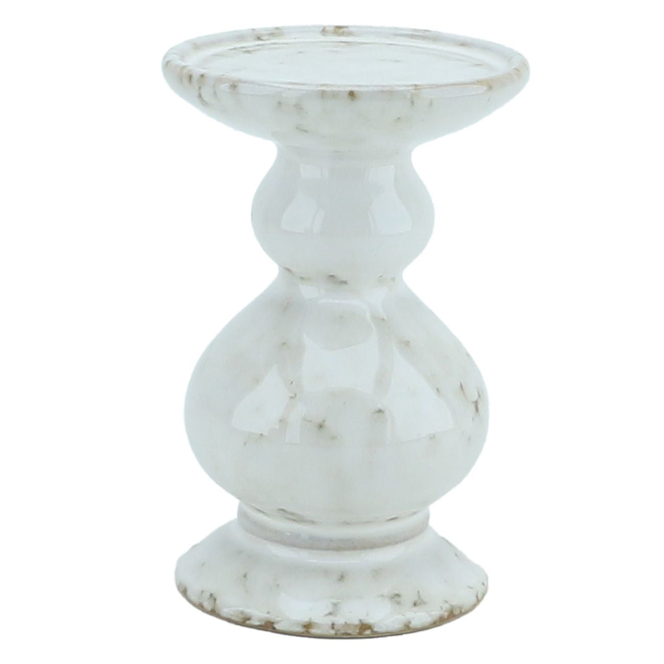 White Lowick Candleholder | Small