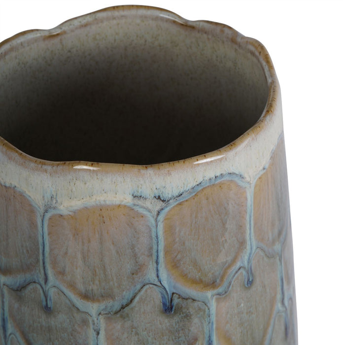 Armadillo Azure Ceramic Vase