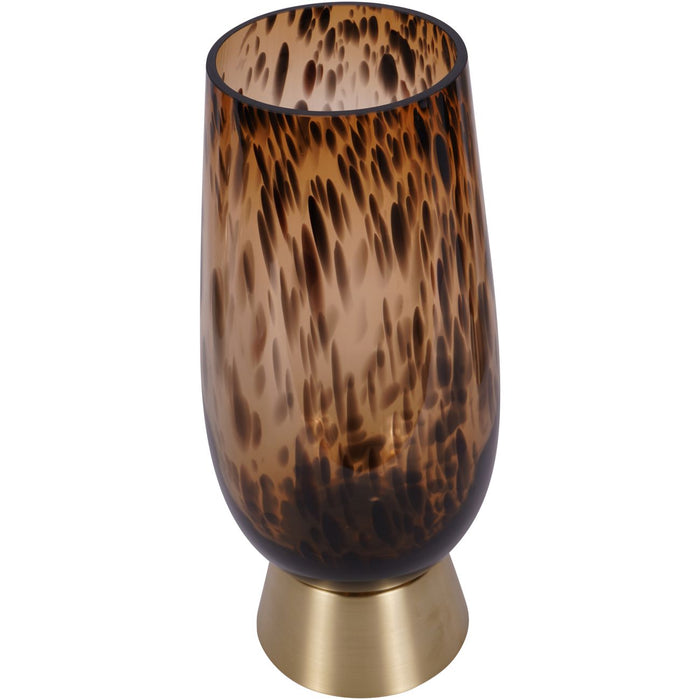 Savanna Glass Vase with Brass Base | Small