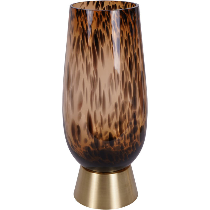 Savanna Glass Vase with Brass Base | Small