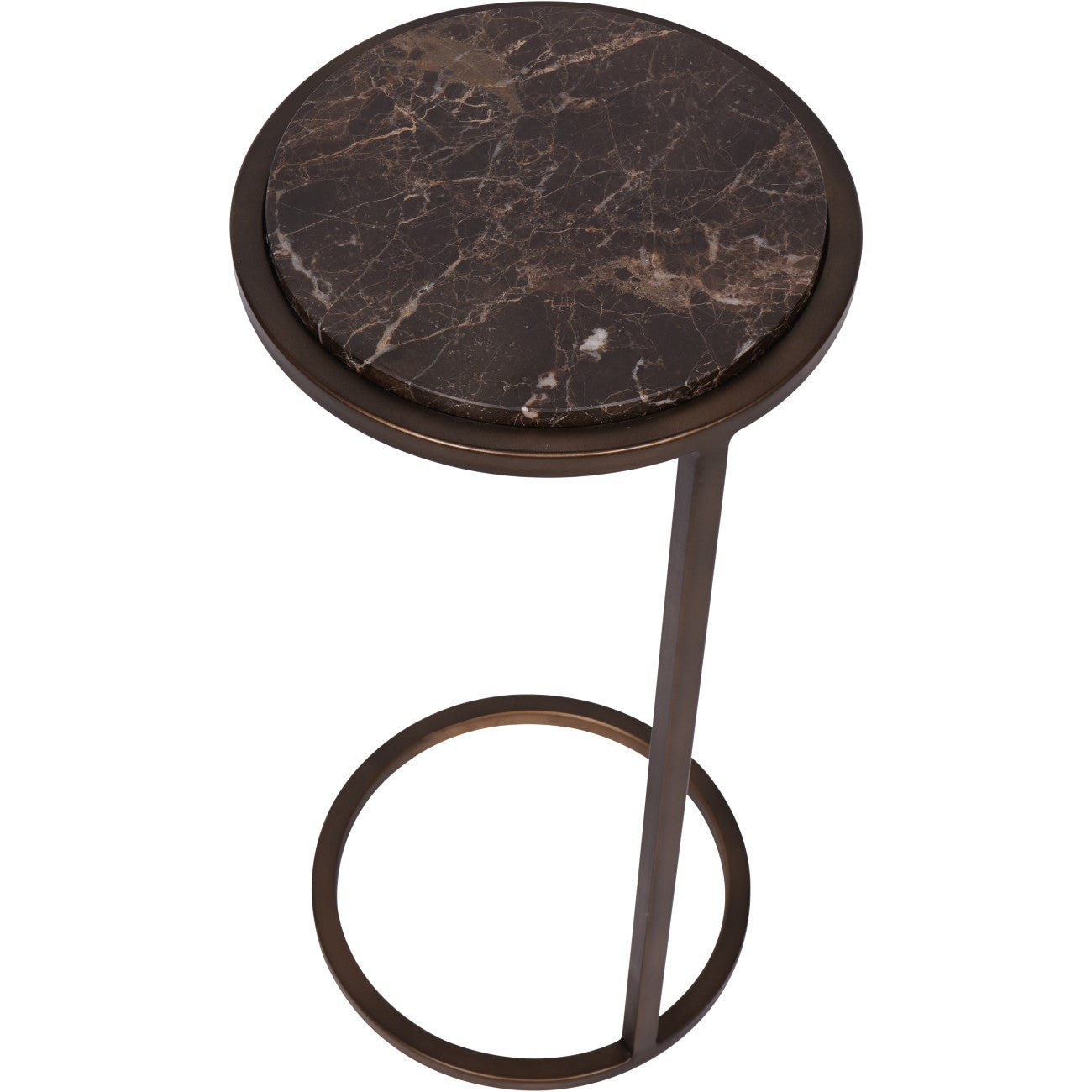 Iota Accent Table | Brown Emperador Marble