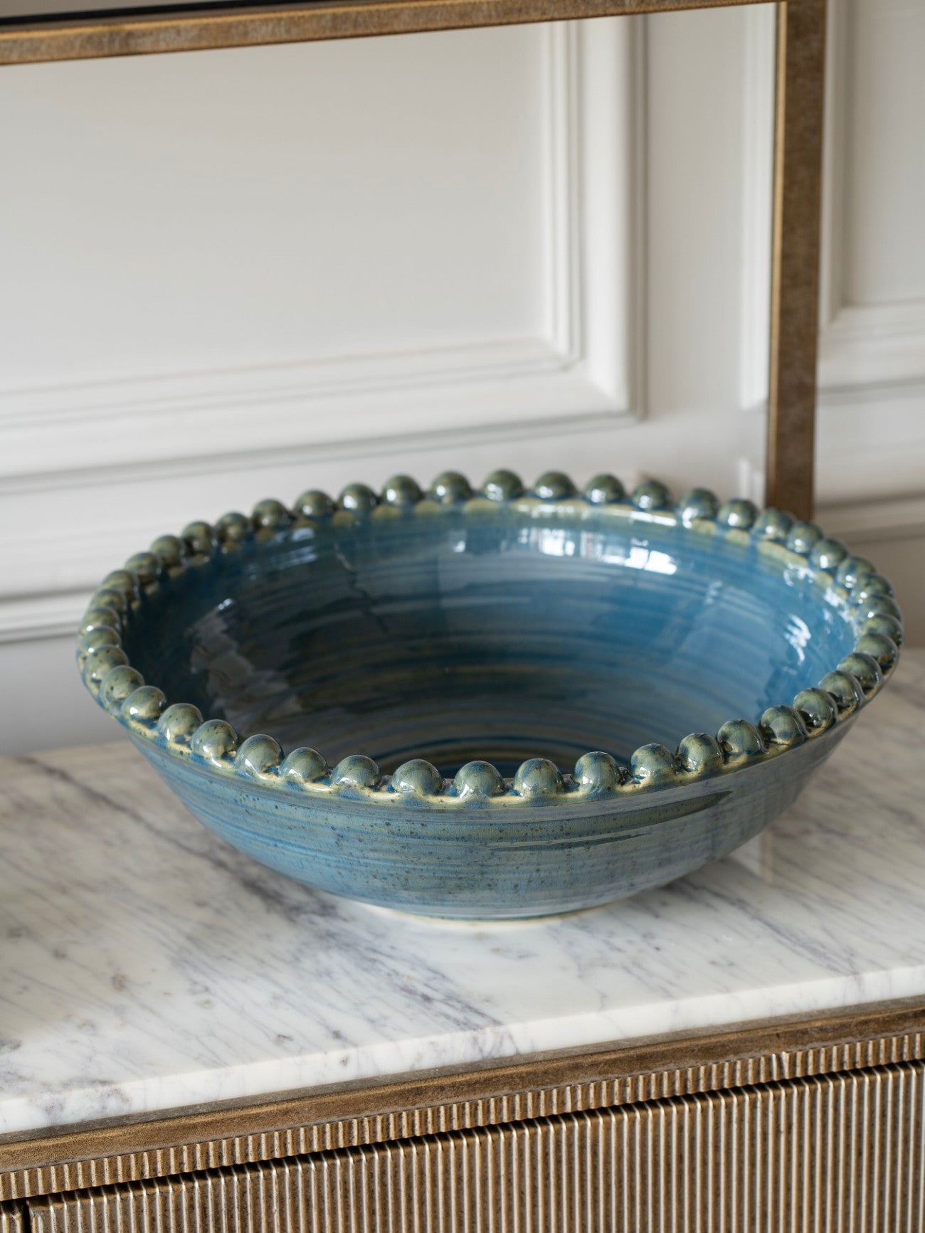 Mediterranean Ceramic Bowl | Blue & Green