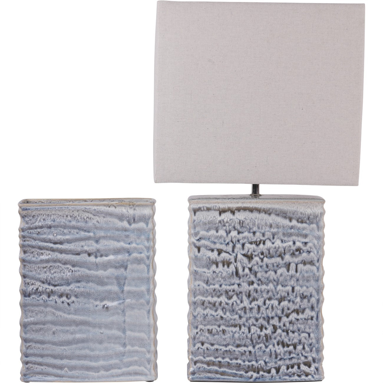 Sereno Square Glazed Vase | Off White