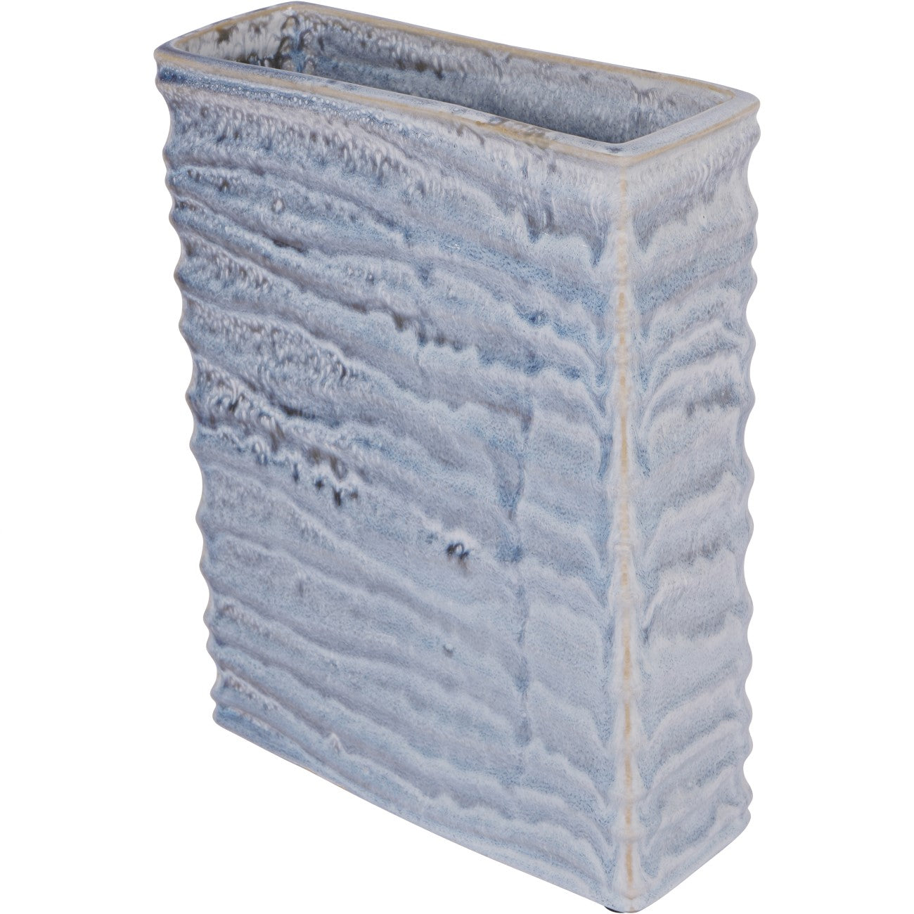 Sereno Square Glazed Vase | Off White