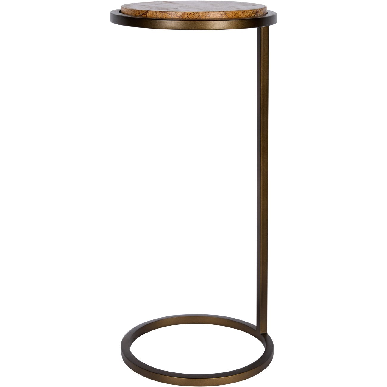 Forest Brown Marble Accent Table