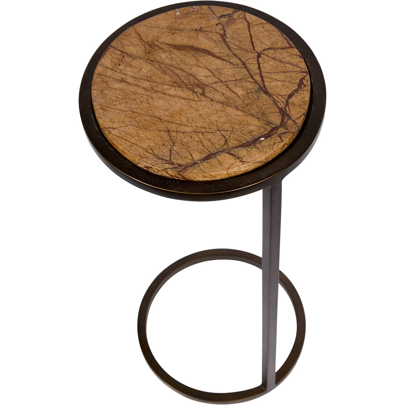 Forest Brown Marble Accent Table