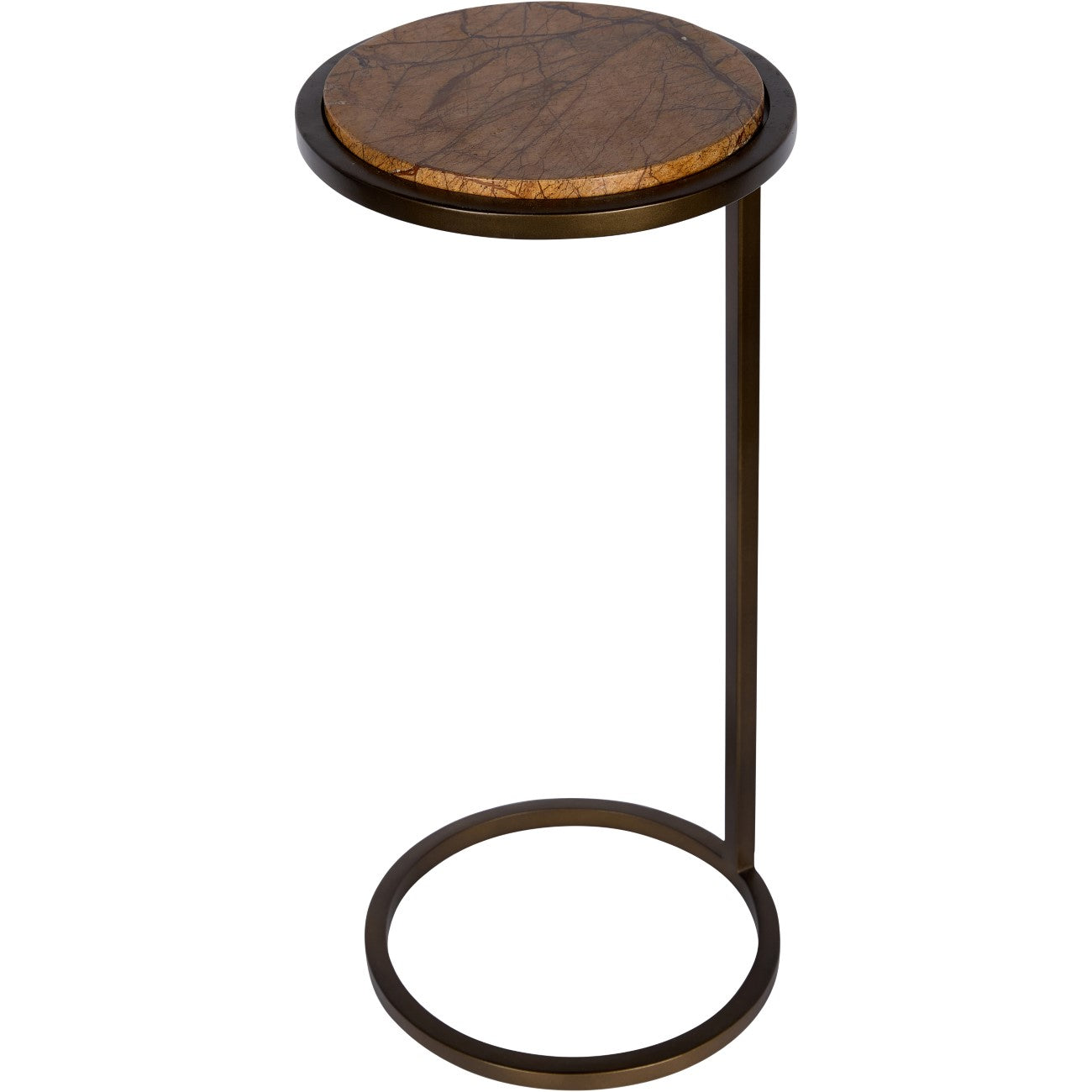 Forest Brown Marble Accent Table