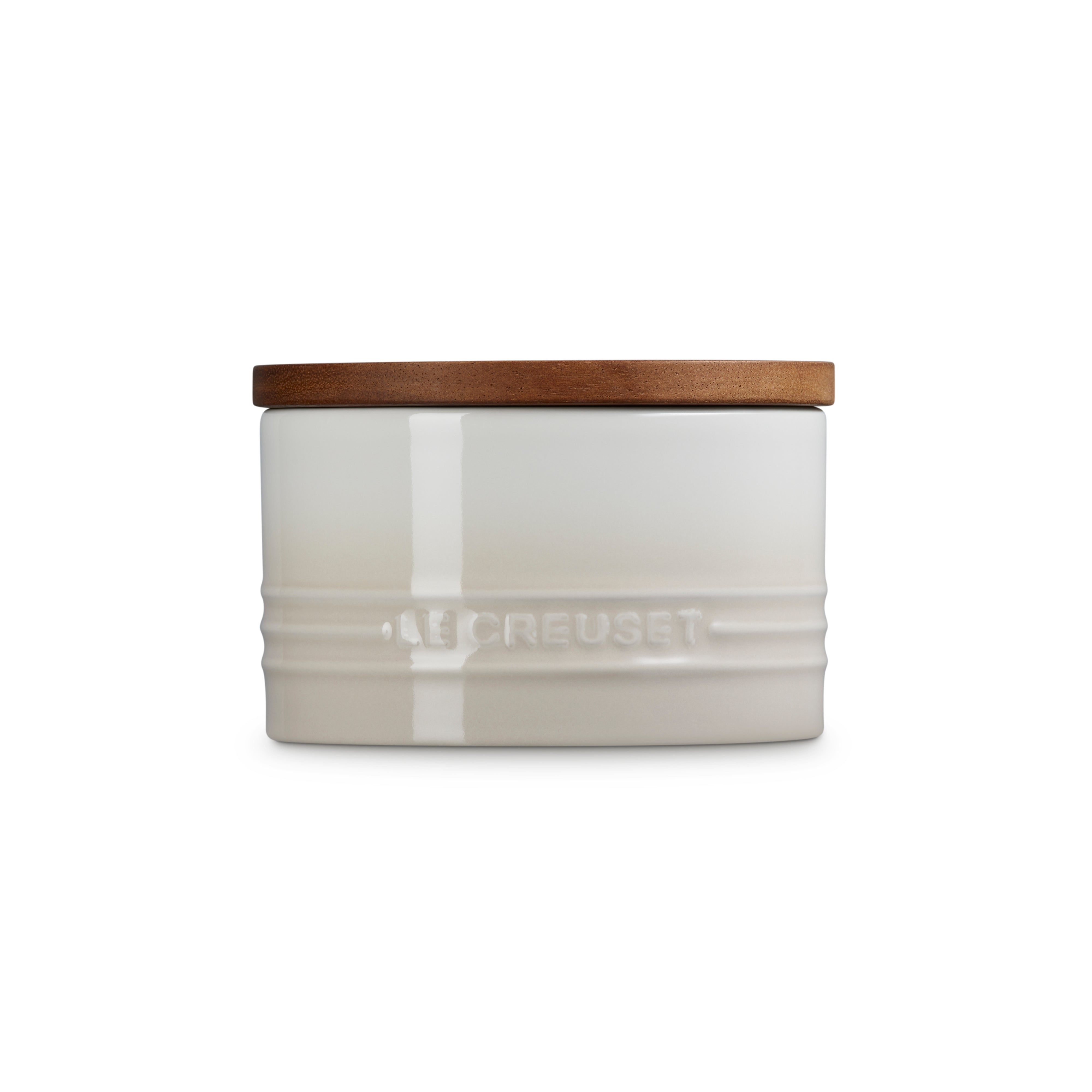 Le Creuset Stoneware Signature Storage Jar with Wooden Lid 470ml Meringue
