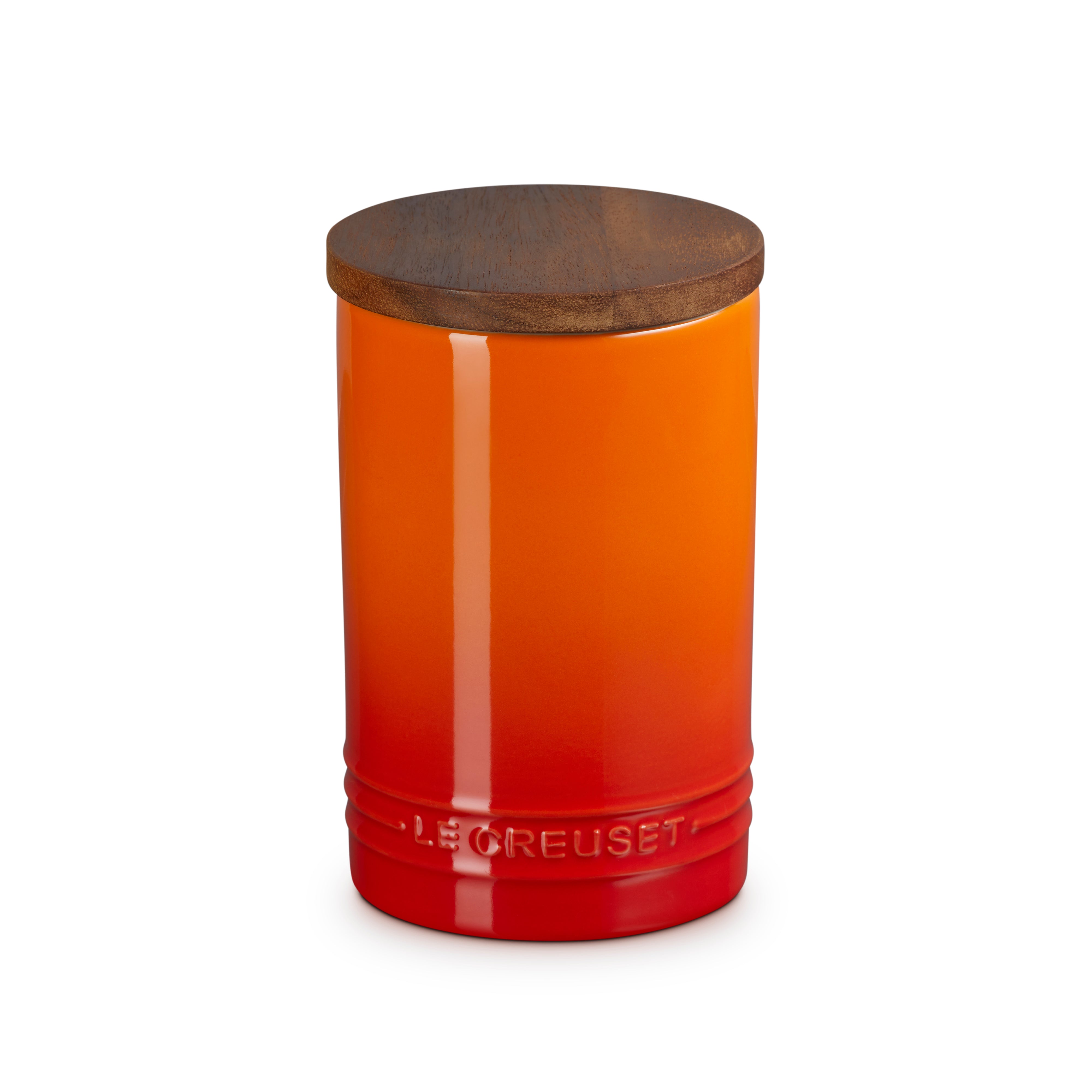 Le Creuset Stoneware Signature Storage Jar with Wooden Lid 1.1L Volcanic