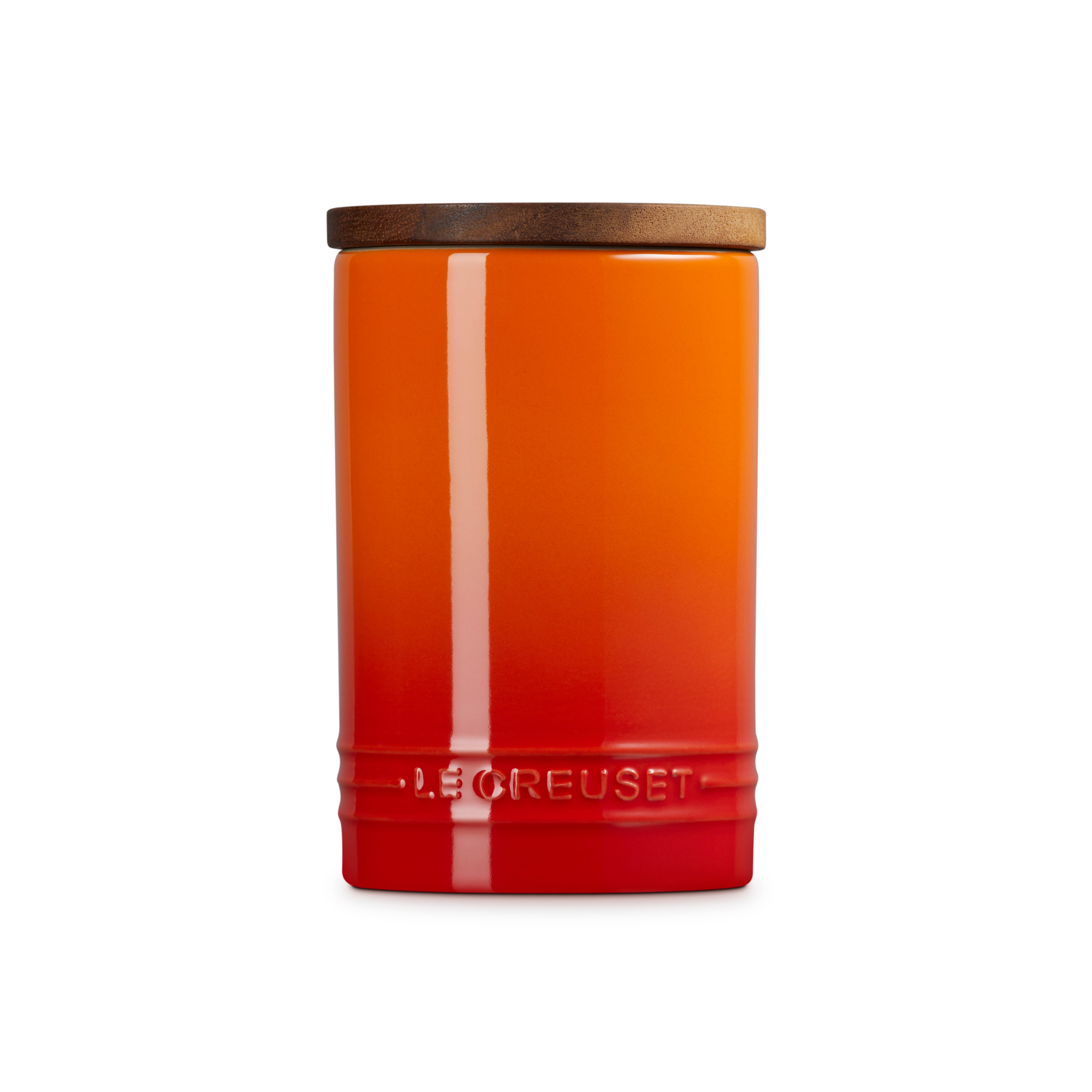Le Creuset Stoneware Signature Storage Jar with Wooden Lid 1.1L Volcanic