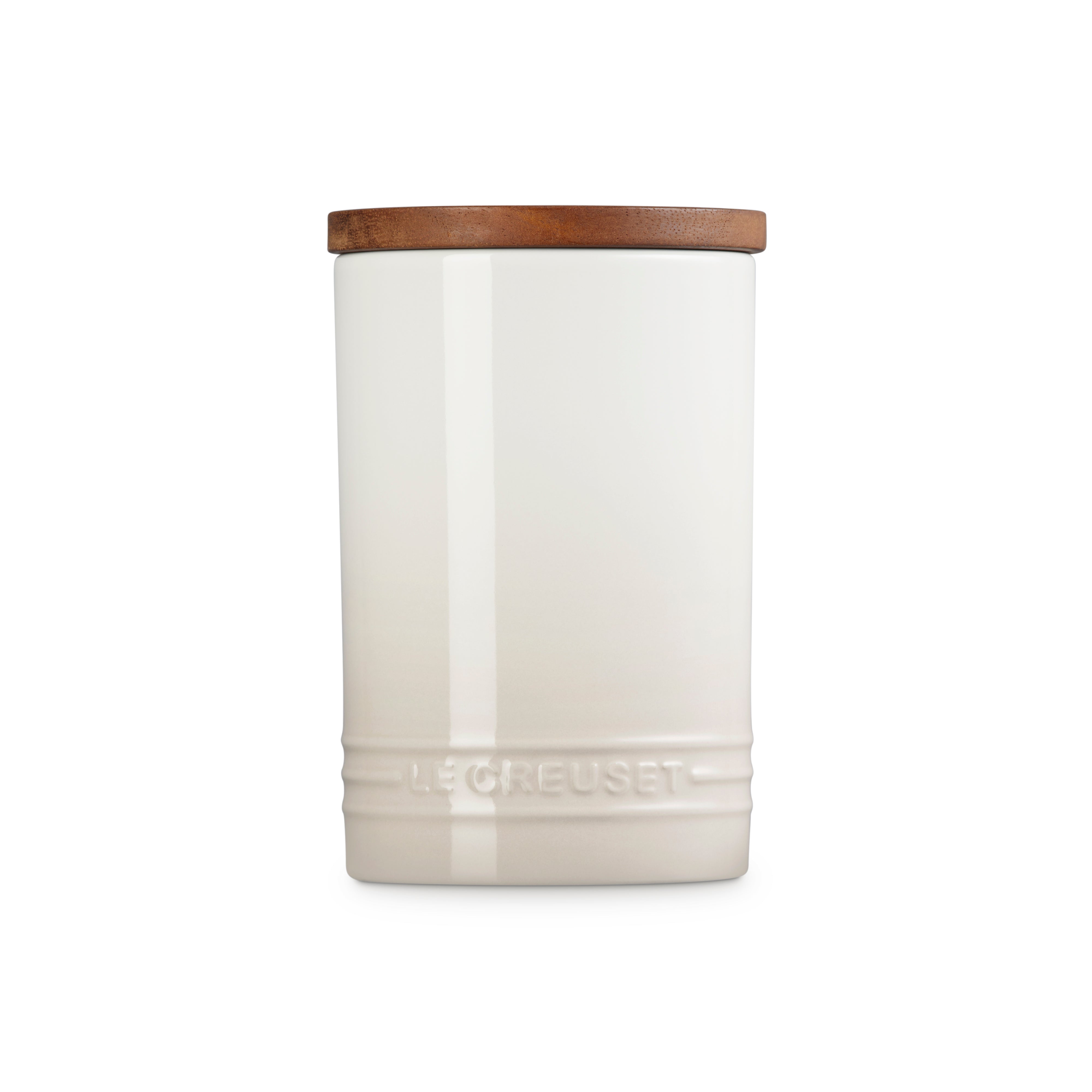 Le Creuset Stoneware Signature Storage Jar with Wooden Lid 1.1L Meringue