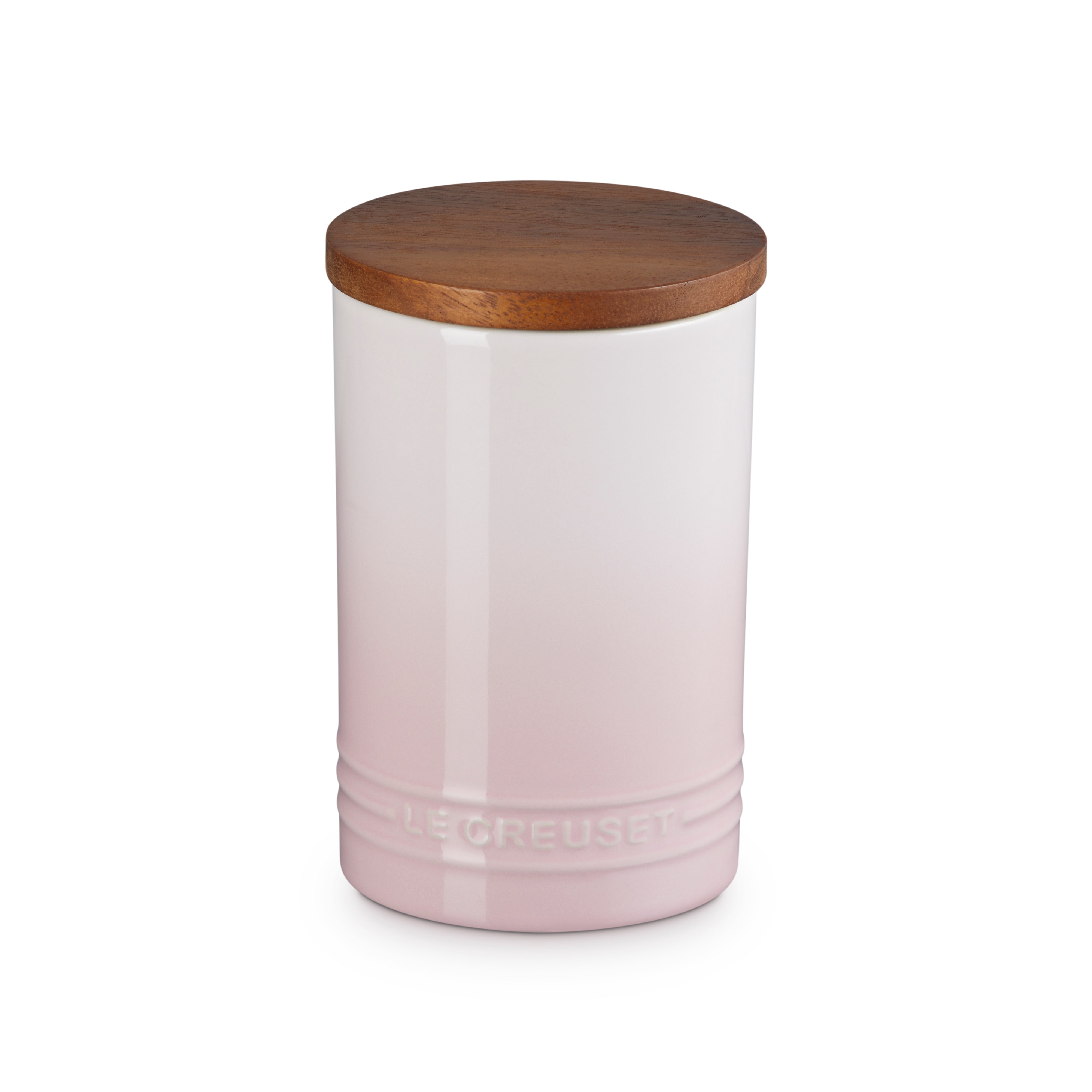 Le Creuset Stoneware Signature Storage Jar with Wooden Lid 770ml Shell Pink