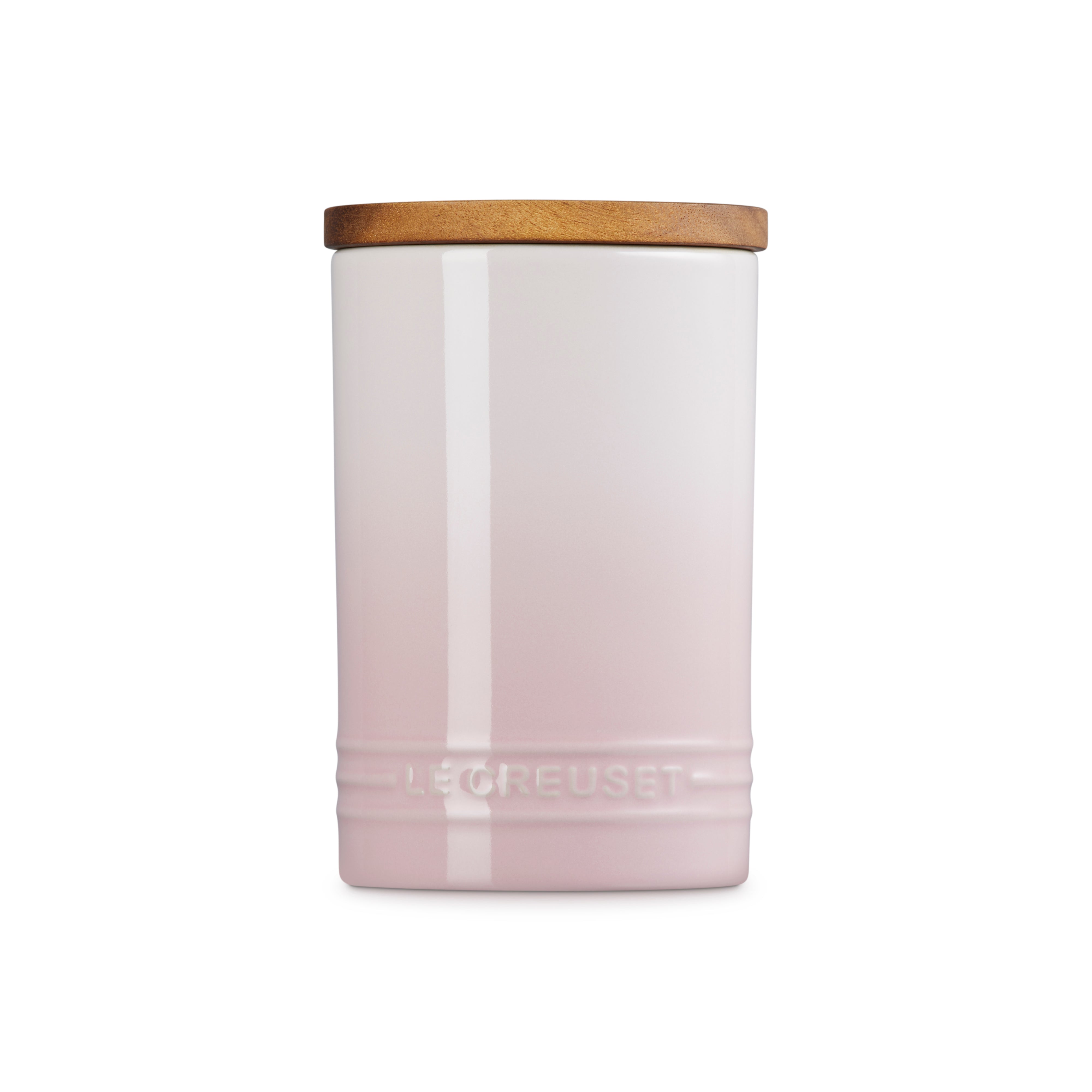 Le Creuset Stoneware Signature Storage Jar with Wooden Lid 770ml Shell Pink