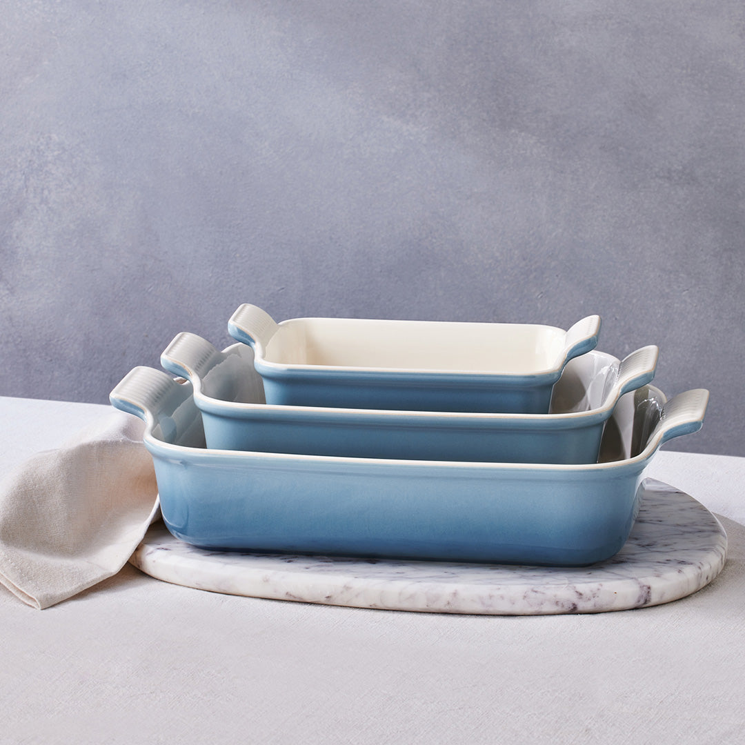 Le Creuset Stoneware Heritage Rectangular Dish 26cm Chambray