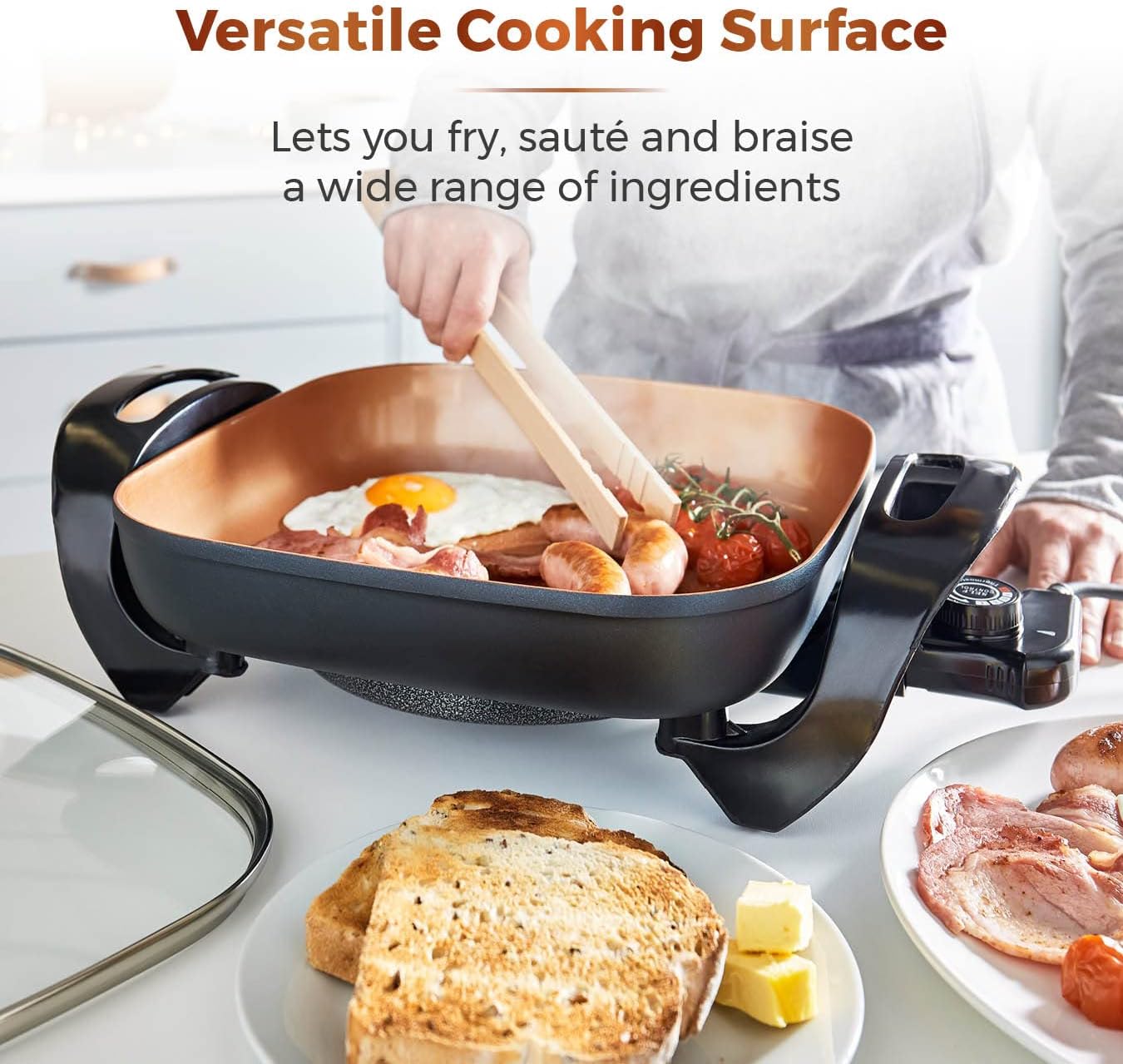 Cerasure + Copper Multifunctional Electric Skillet