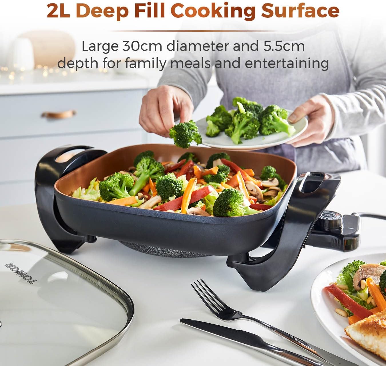 Cerasure + Copper Multifunctional Electric Skillet