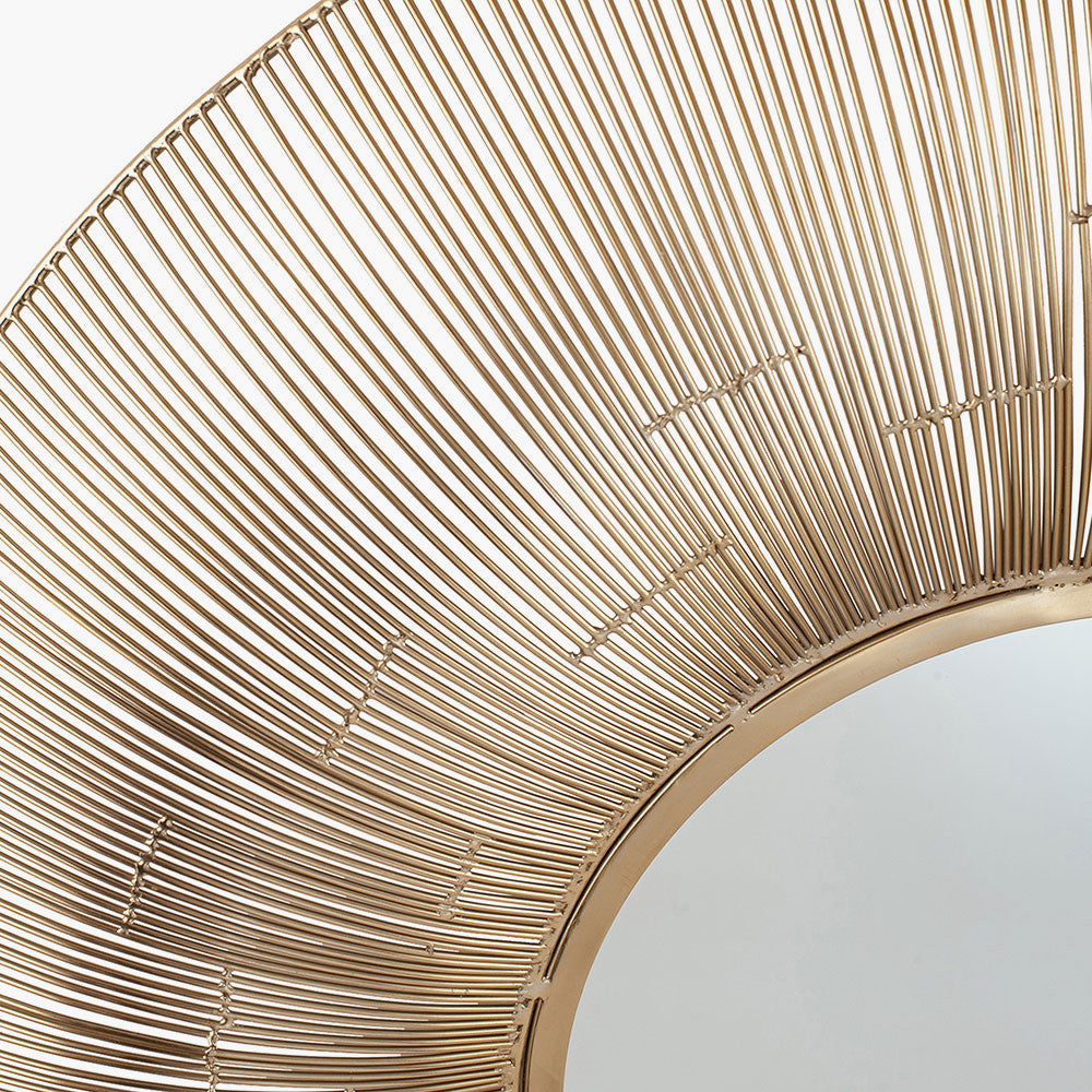 Gold Metal Wire Wall Mirror