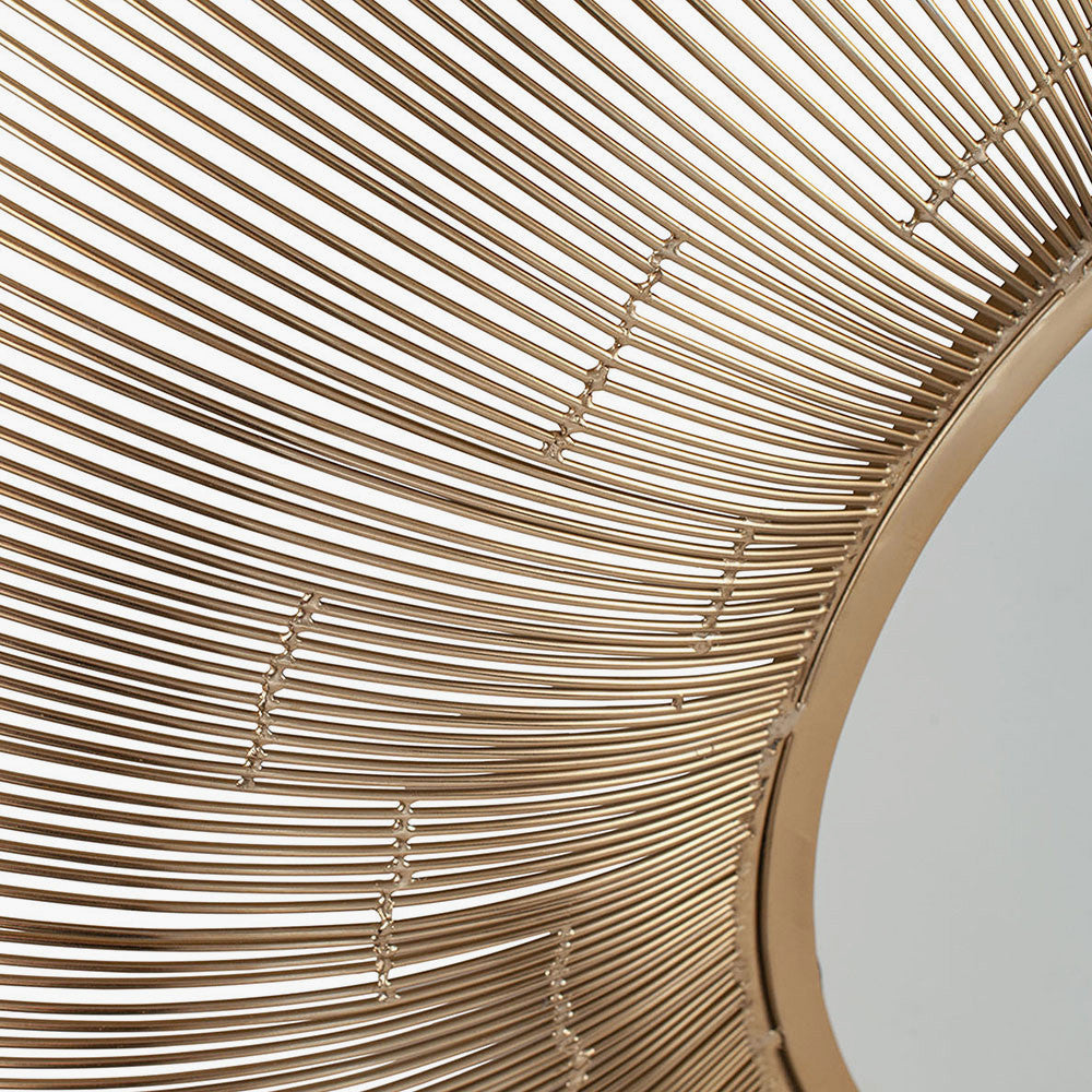 Gold Metal Wire Wall Mirror