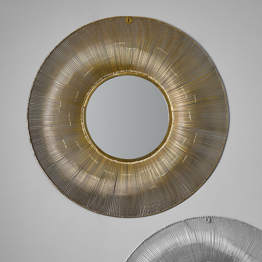 Gold Metal Wire Wall Mirror