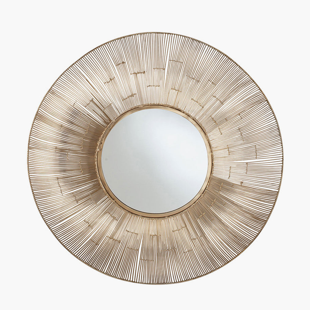 Gold Metal Wire Wall Mirror