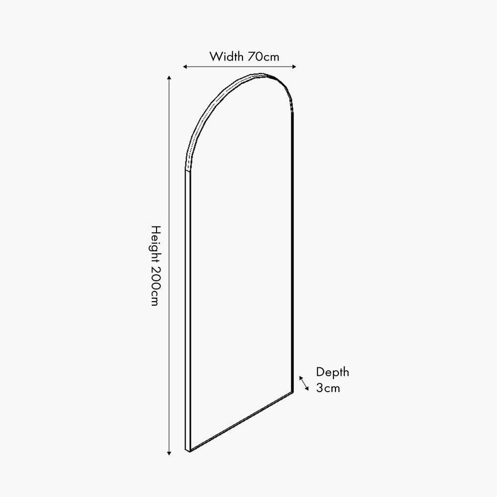 Brushed Gold Arch Floor Mirror *Collection Only*