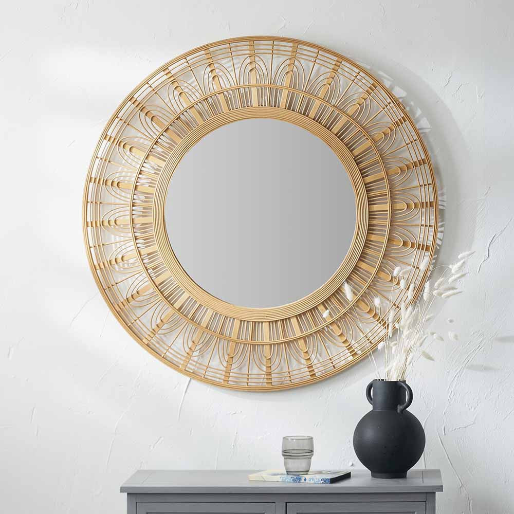 Natural Bamboo | Round Wall Mirror