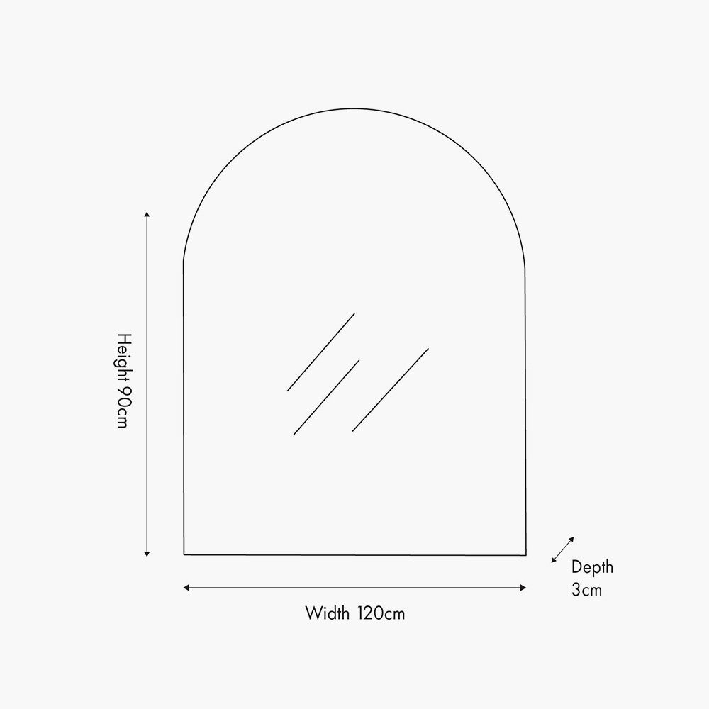 Brushed Gold Tall Arch Wall Mirror